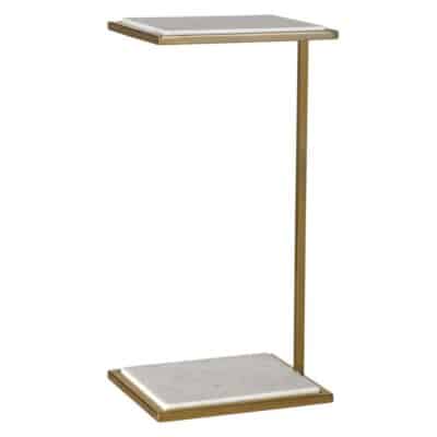 Marble and Brushed Brass Drinks Table