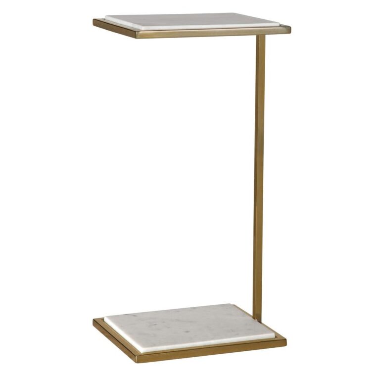 Marble and Brushed Brass Drinks Table