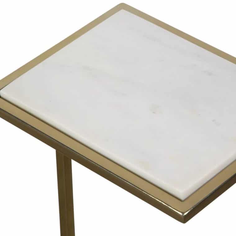 Marble and Brushed Brass Drinks Table - Image 4