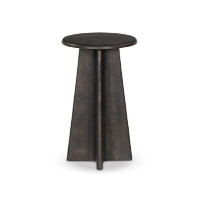 Round X Base Bronze Side Table