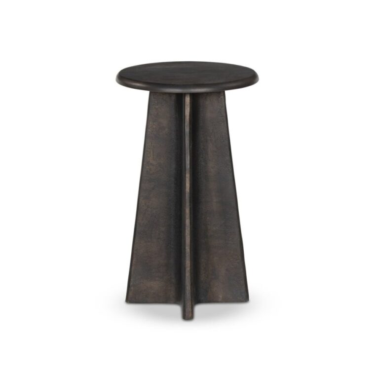 Round X Base Bronze Side Table