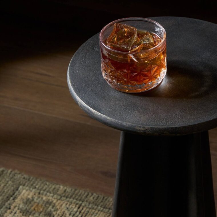 Round X Base Bronze Side Table - Image 9