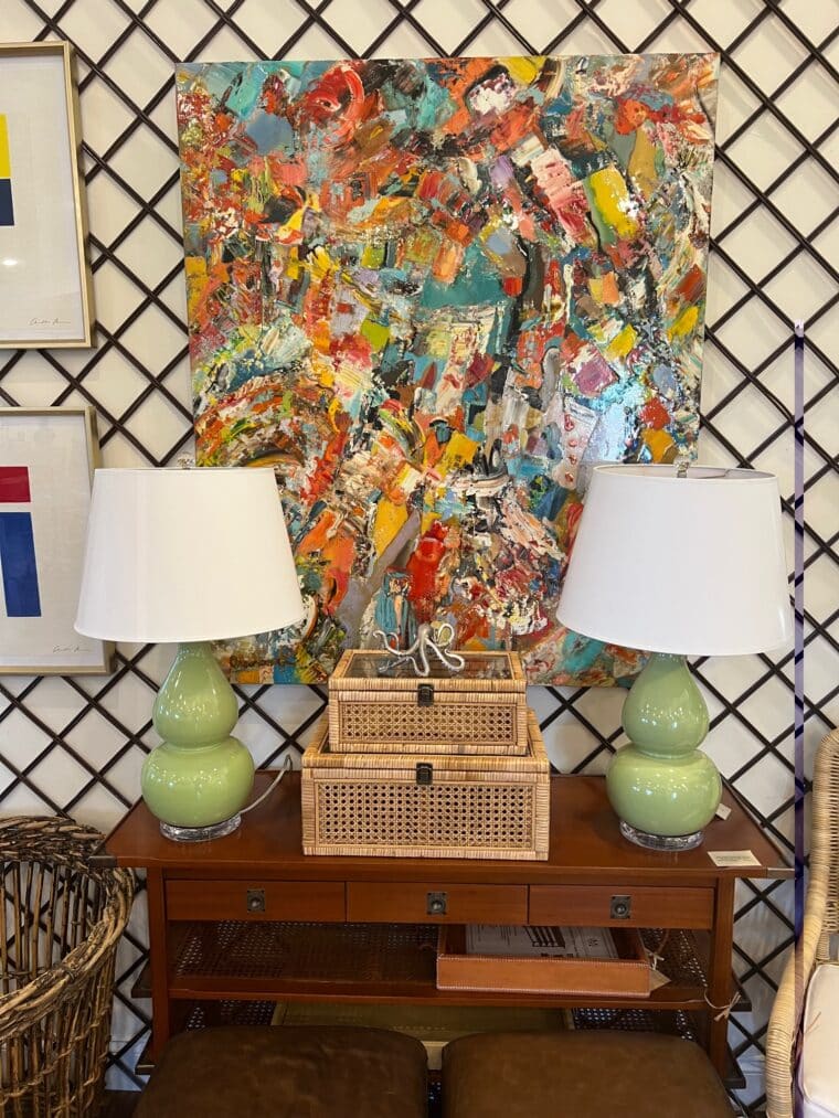 Glazed Ceramic Lamp with Acrylic Base - Image 4