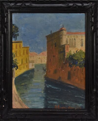 Vintage Painting of Venice Original Art