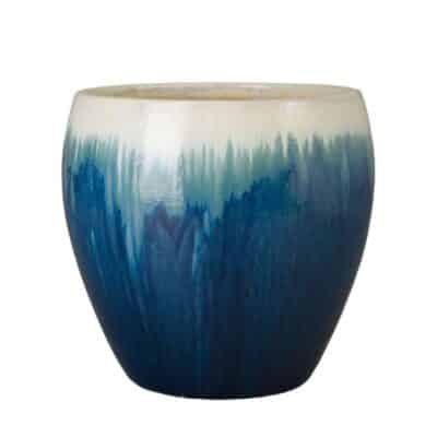 Ombre Blue and White Ceramic Planter