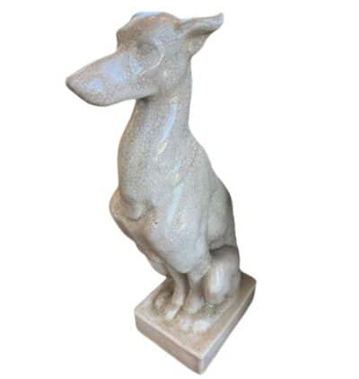 Whippet Crackle Ceramic Statue