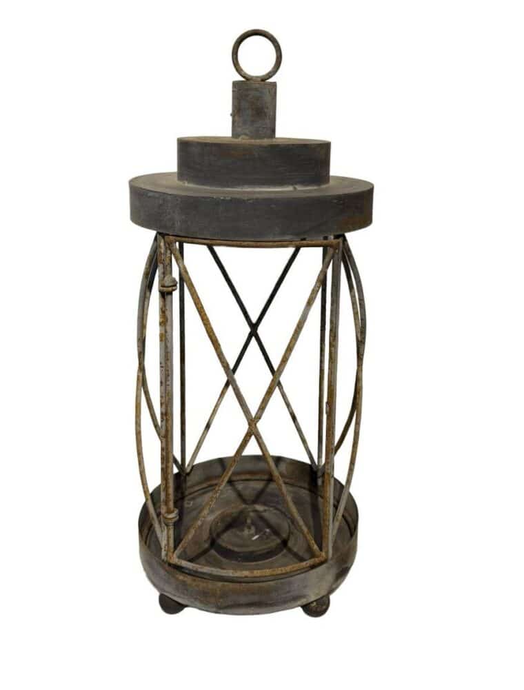 Set of 3 Vintage French Iron Candle Hurricanes - Image 3