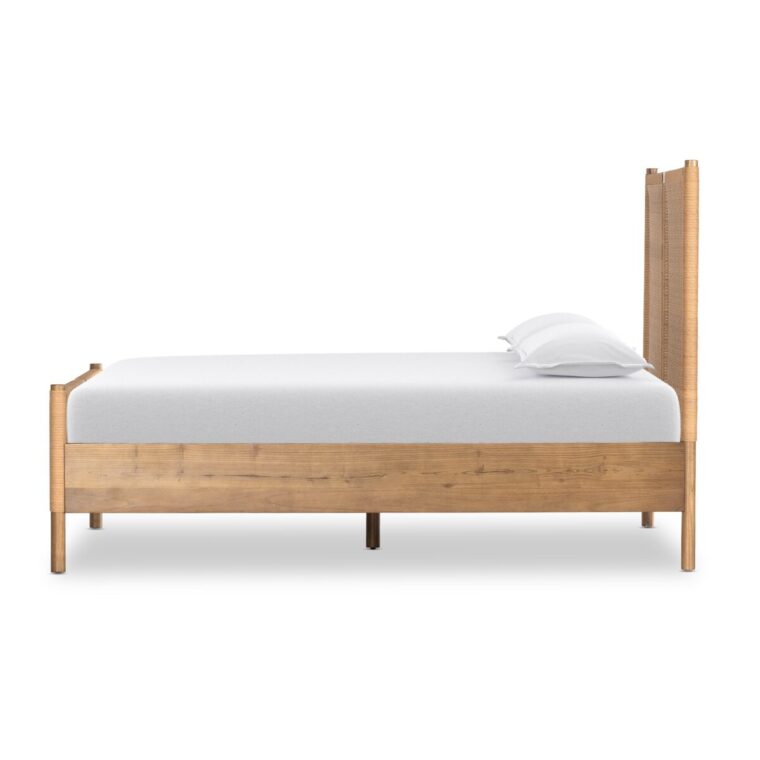 Wood and Woven Faux Rattan Bed  - Image 3
