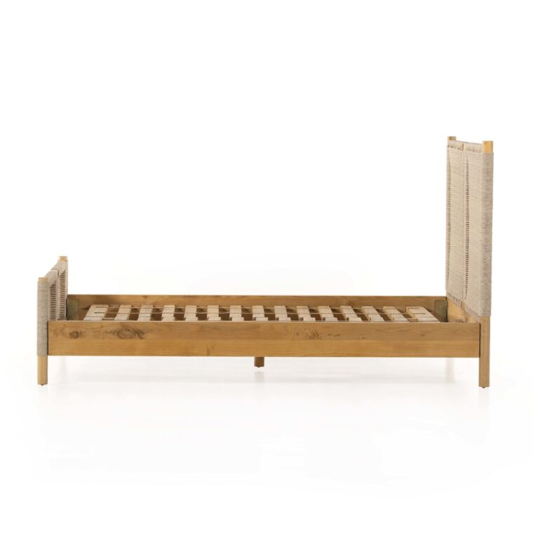 Wood and Woven Faux Rattan Bed  - Image 10
