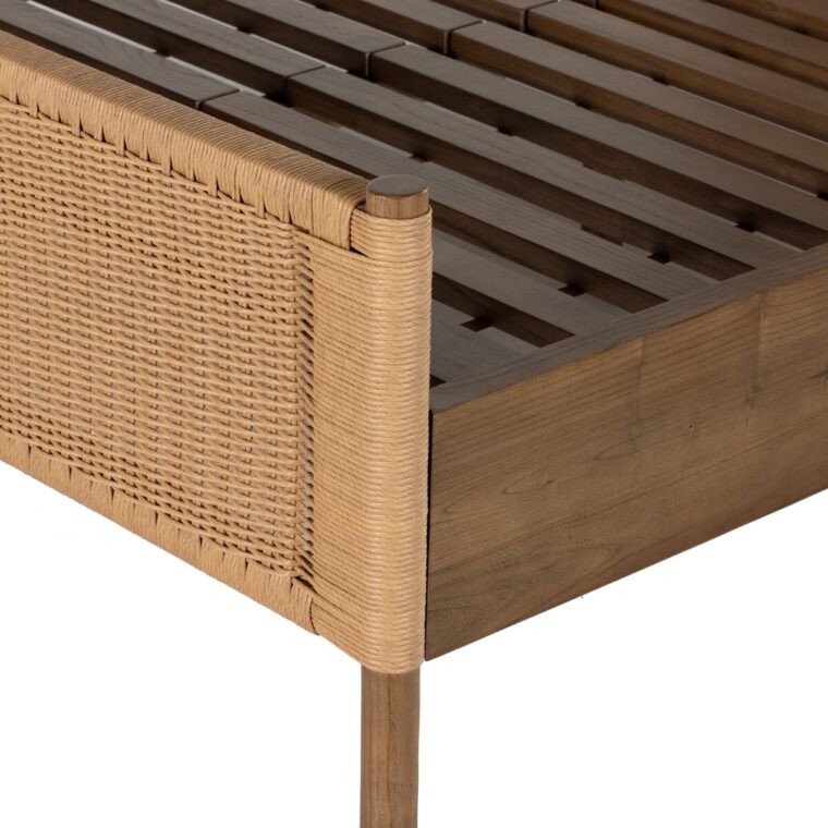 Wood and Woven Faux Rattan Bed  - Image 14