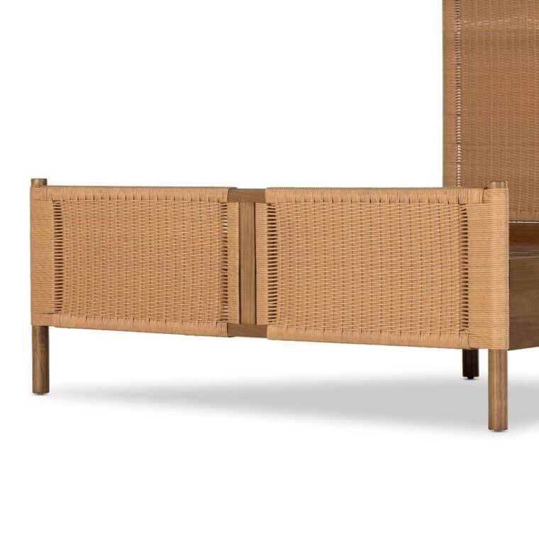 Wood and Woven Faux Rattan Bed  - Image 11