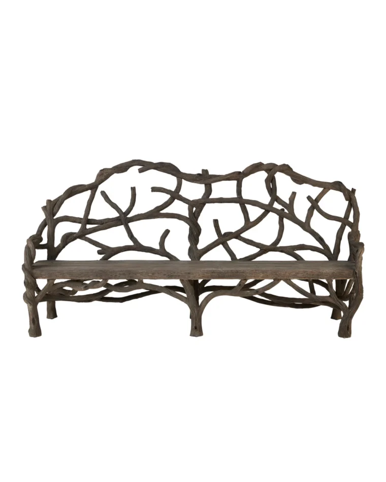 Large Outdoor Dunmore Faux Bois Bench - Image 2