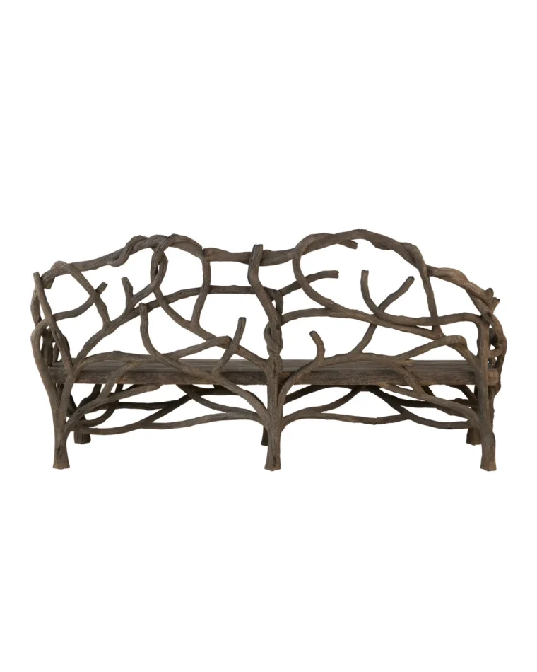Large Outdoor Dunmore Faux Bois Bench - Image 3