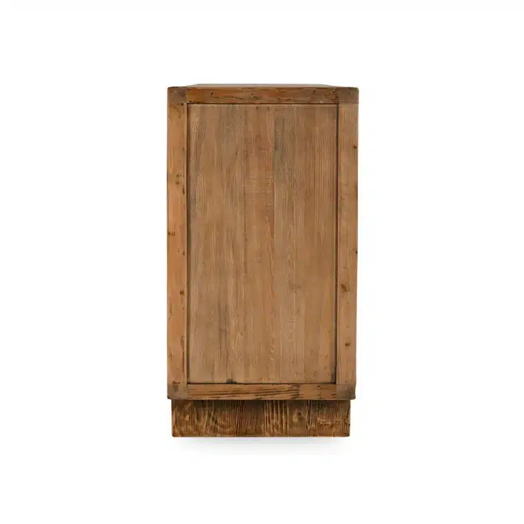Carved Woven Motif Wood Buffet - Image 4