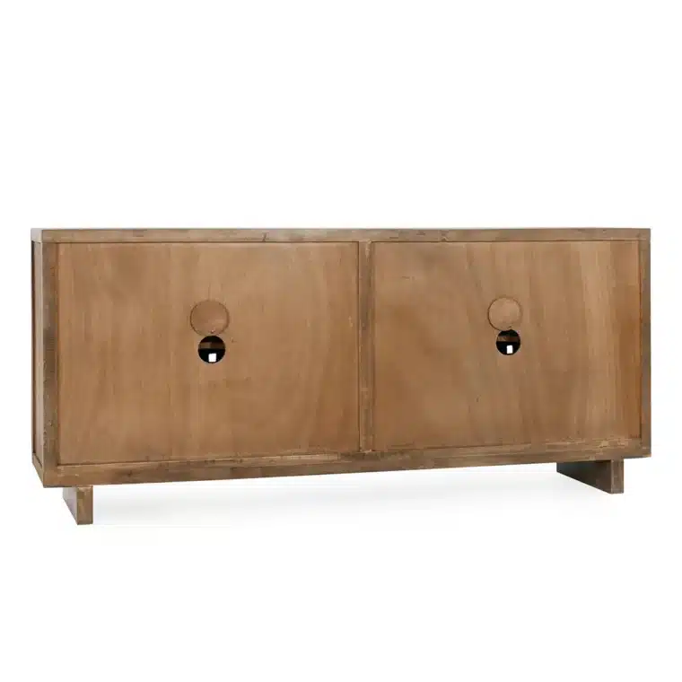 Carved Woven Motif Wood Buffet - Image 5