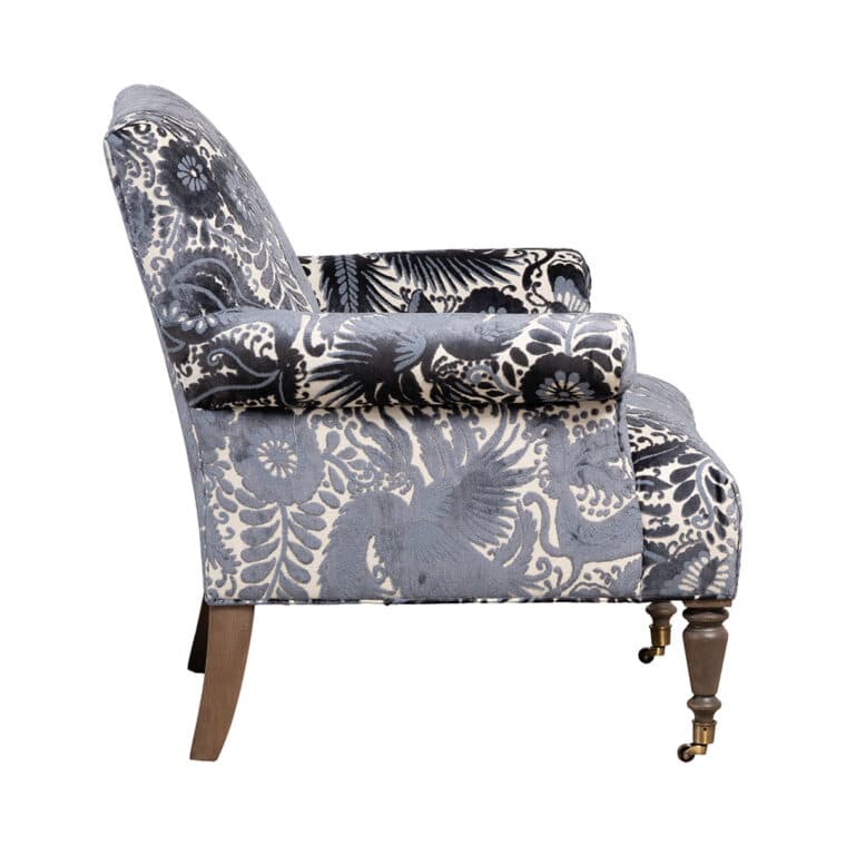 Leeves Bold Indigo Floral Upholstered Chair - Image 3