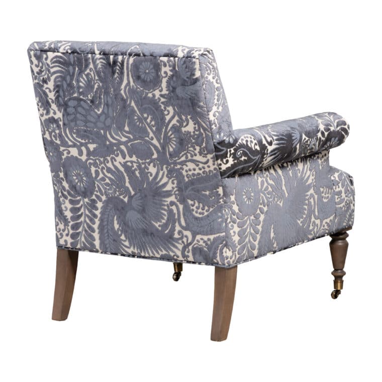 Leeves Bold Indigo Floral Upholstered Chair - Image 4