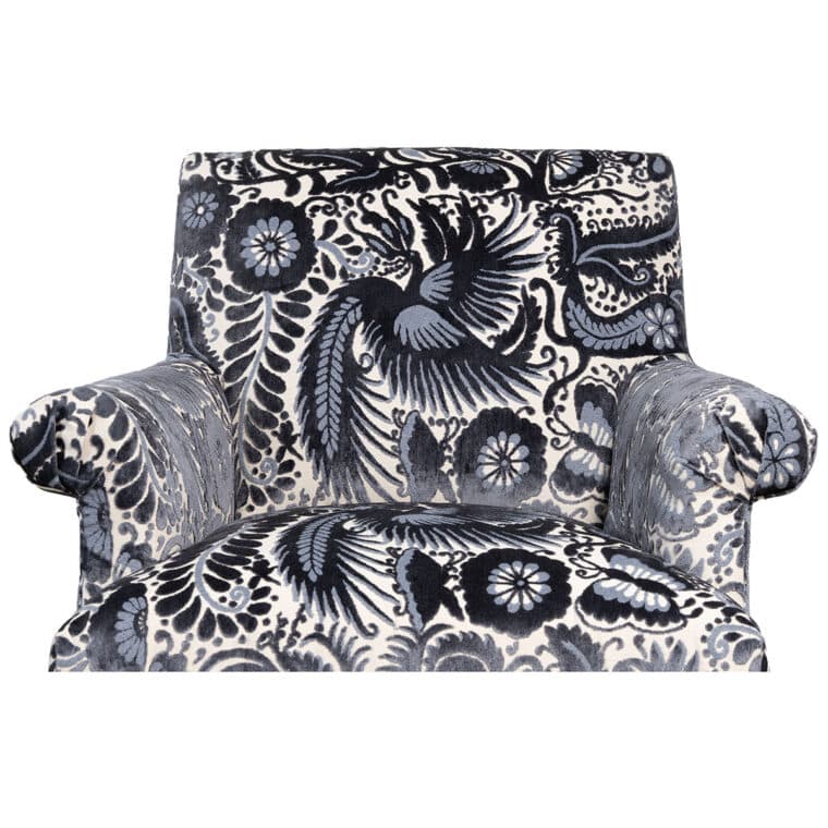Leeves Bold Indigo Floral Upholstered Chair - Image 8