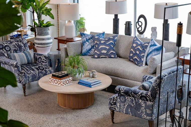 Phoebe Blue and Oyster Sofa - Image 7