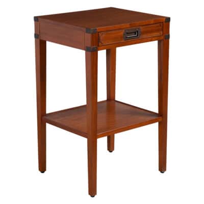 One Drawer Campaign Style Side Table
