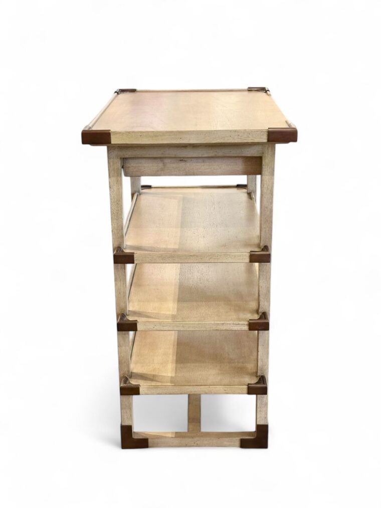 Old World Finished Side Table with Four Shelves - Image 4