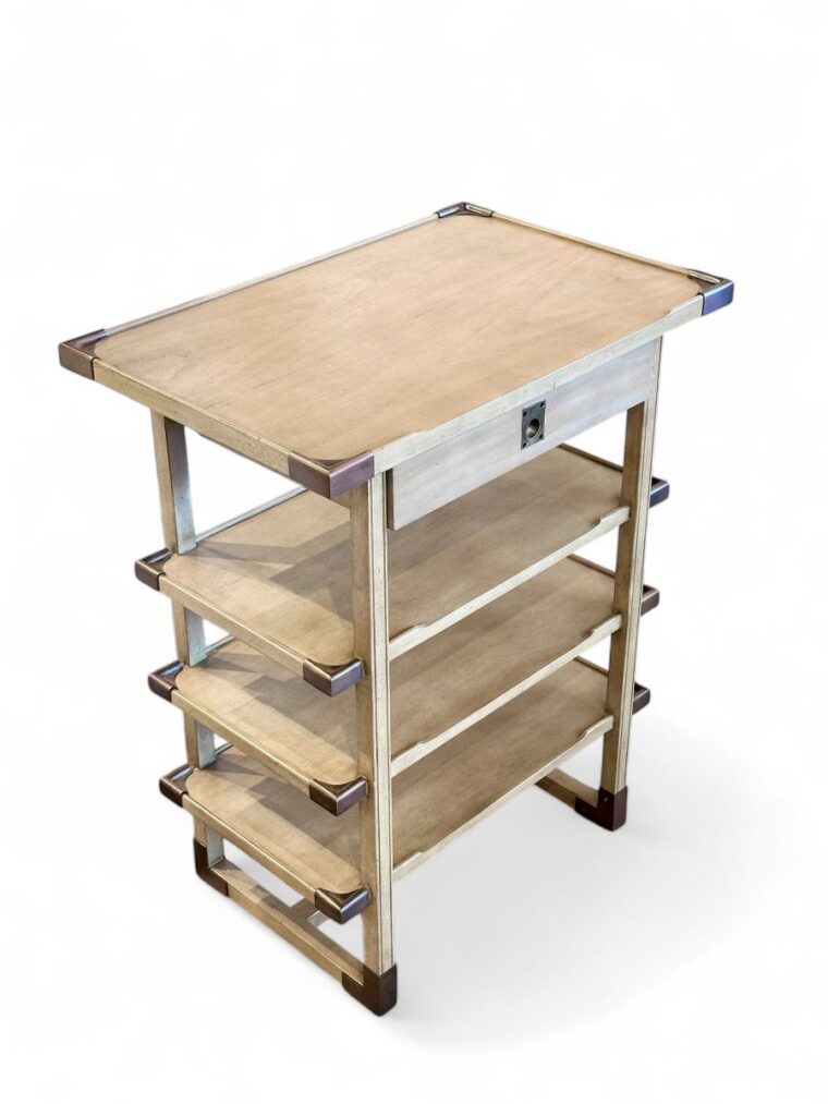 Old World Finished Side Table with Four Shelves - Image 3