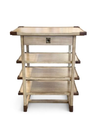 Old World Finished Side Table with Four Shelves