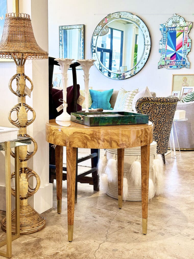 Serena Round Olive Ash Burl Side Table - Image 3