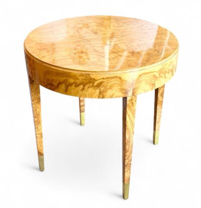 Serena Round Olive Ash Burl Side Table