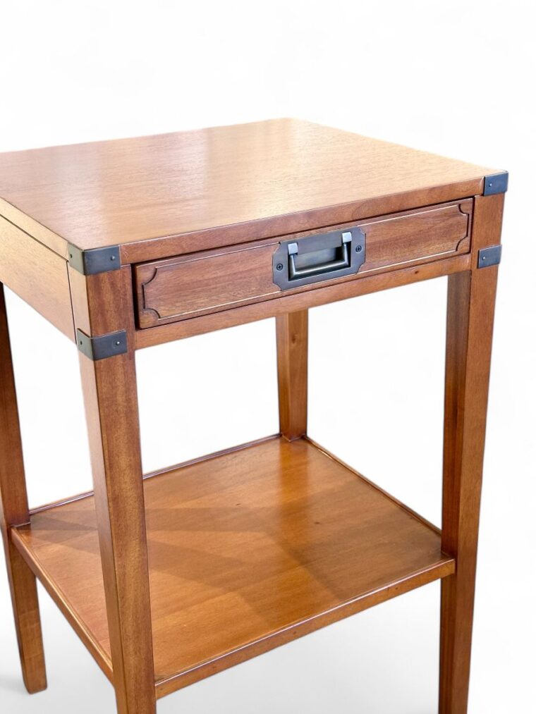 One Drawer Campaign Style Side Table - Image 5