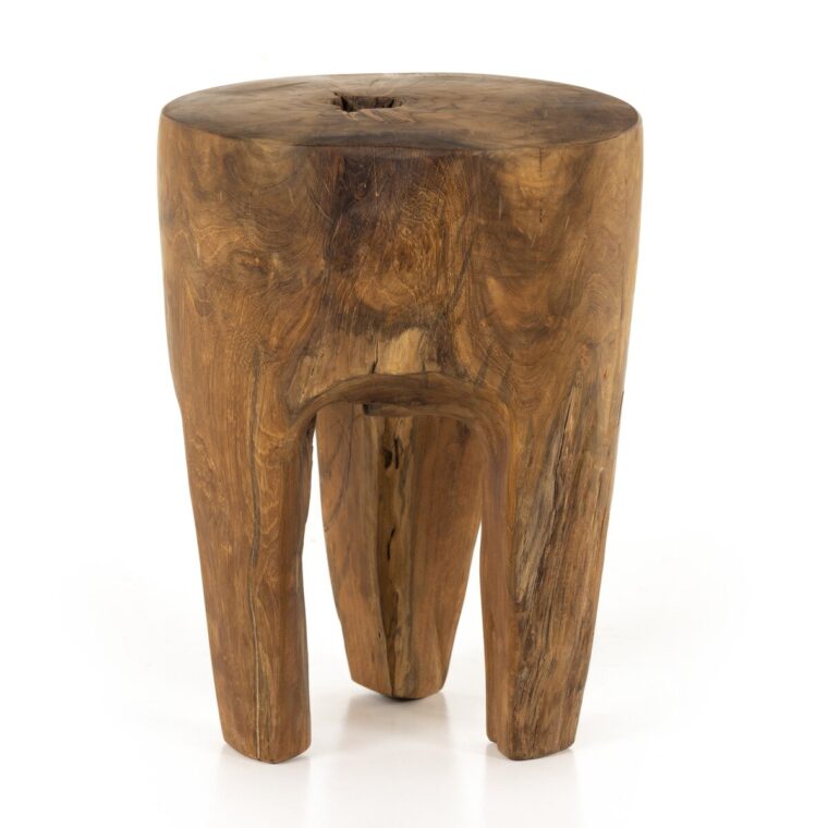 Outdoor Teak Stump End Table