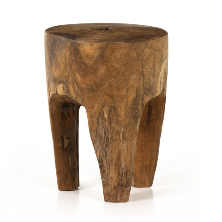 Outdoor Teak Stump End Table - Image 2