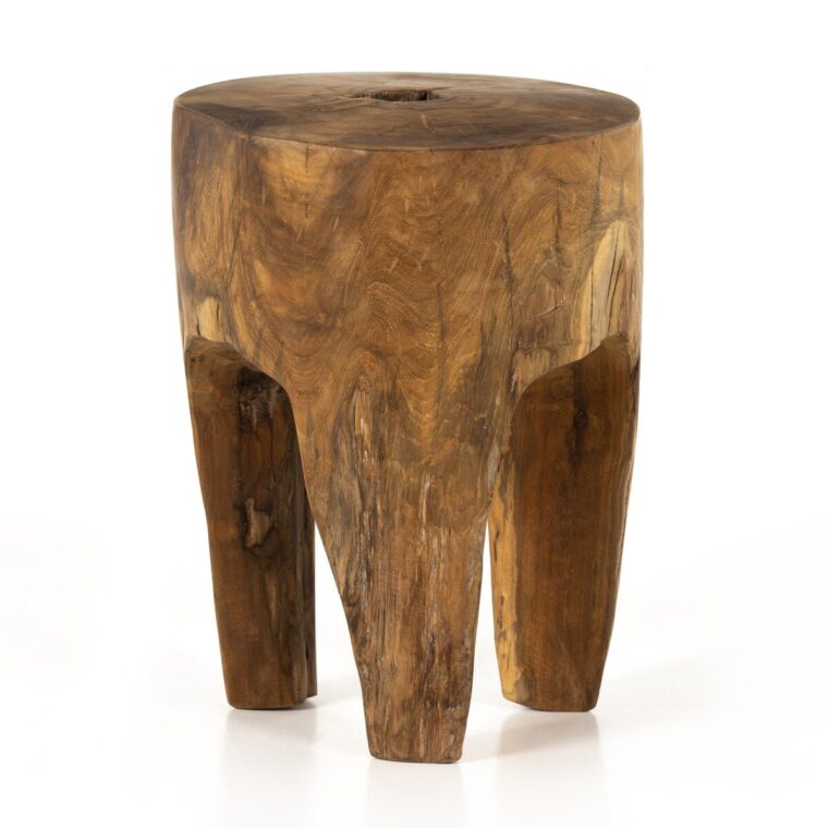 Outdoor Teak Stump End Table - Image 3