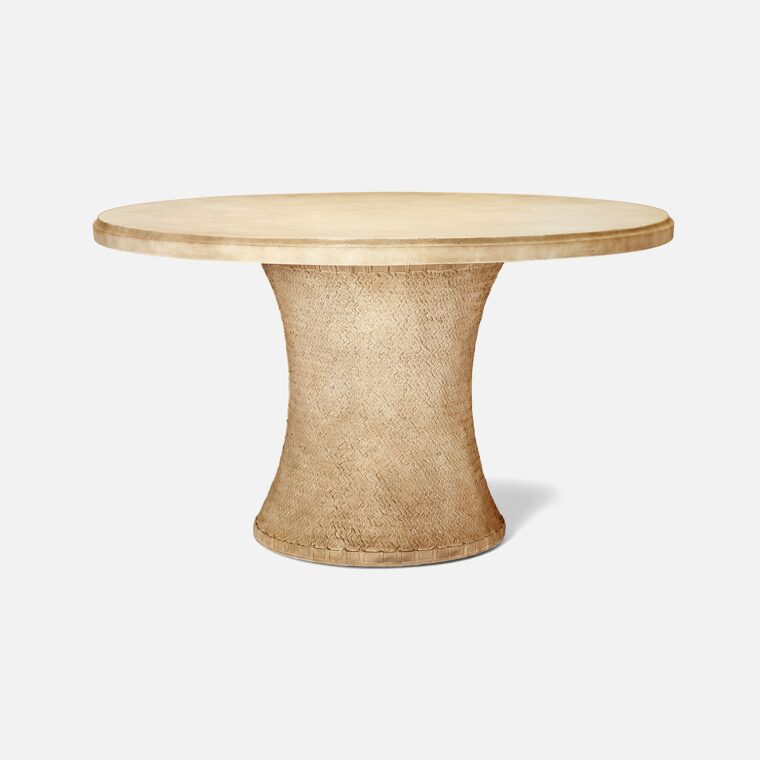 Outdoor Basket Weave Stonecast Dining Table - Image 7