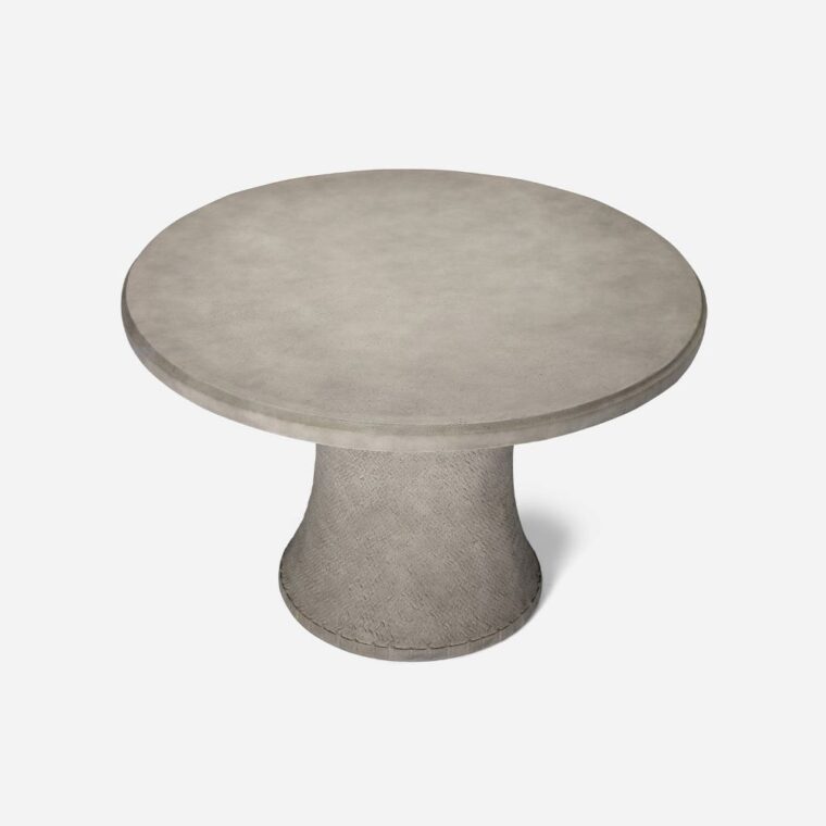 Outdoor Basket Weave Stonecast Dining Table - Image 2