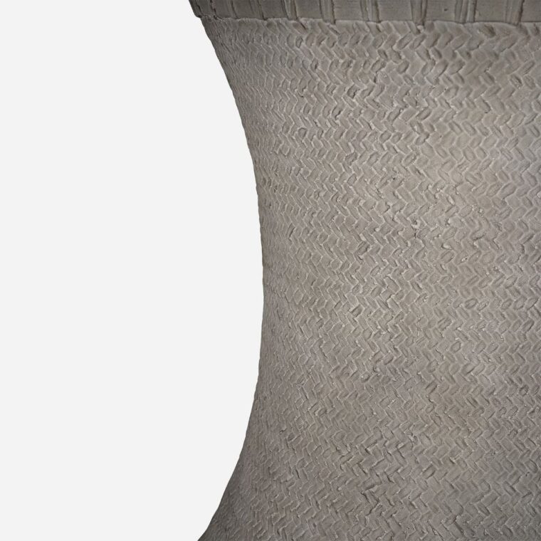 Outdoor Basket Weave Stonecast Dining Table - Image 5
