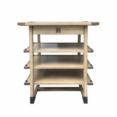 Old World Finished Side Table with Four Shelves