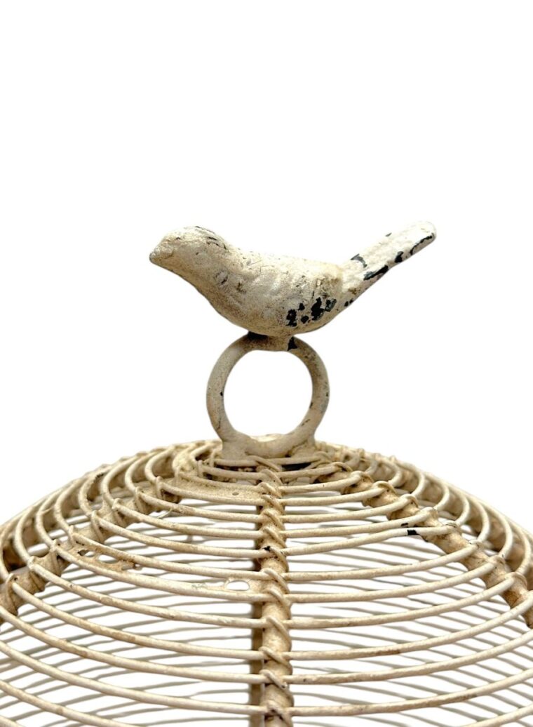 Vintage Painted Wire Dome with Bird - Image 5
