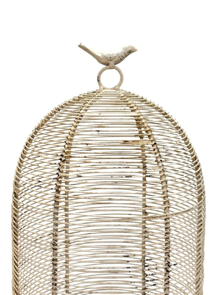 Vintage Painted Wire Dome with Bird - Image 6