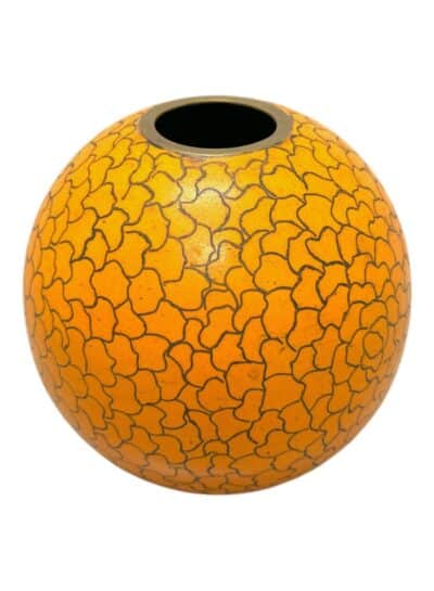 Vintage Orange Cloisonne Vase
