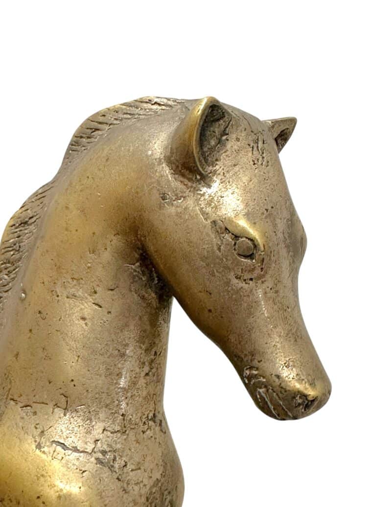 Vintage Aged Brass Horse Sculpture - Image 3