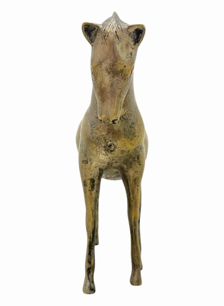 Vintage Aged Brass Horse Sculpture - Image 4