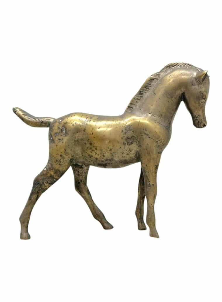 Vintage Aged Brass Horse Sculpture - Image 5