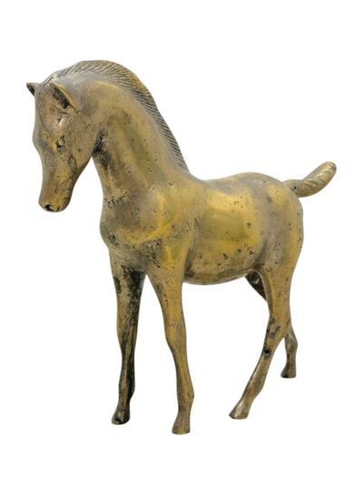 Vintage Aged Brass Horse Sculpture