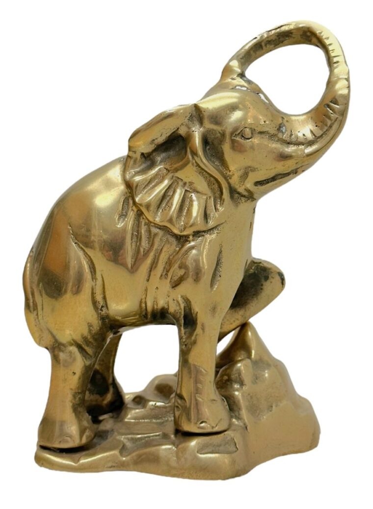 Vintage Brass Climbing Elephant
