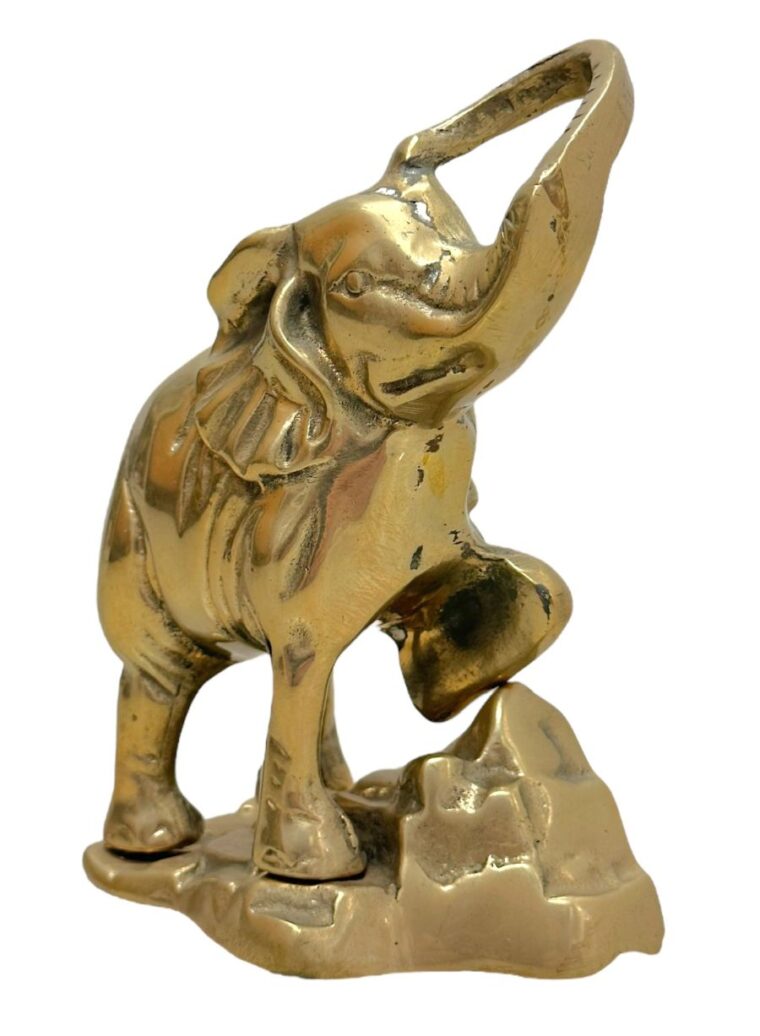 Vintage Brass Climbing Elephant - Image 4