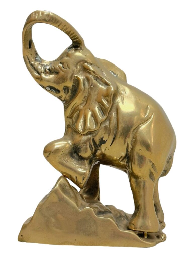 Vintage Brass Climbing Elephant - Image 3