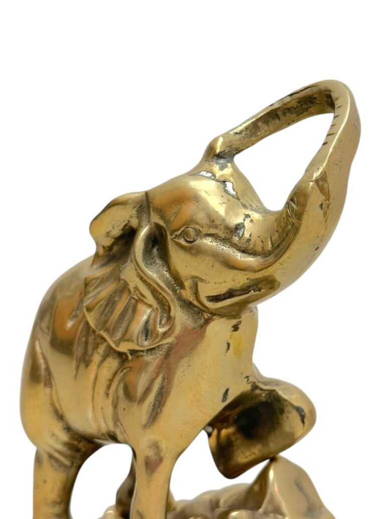 Vintage Brass Climbing Elephant - Image 9