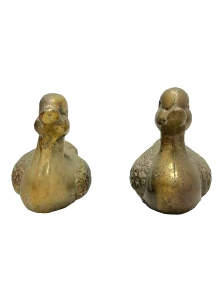 Pair of Petite Vintage Brass Ducks - Image 2