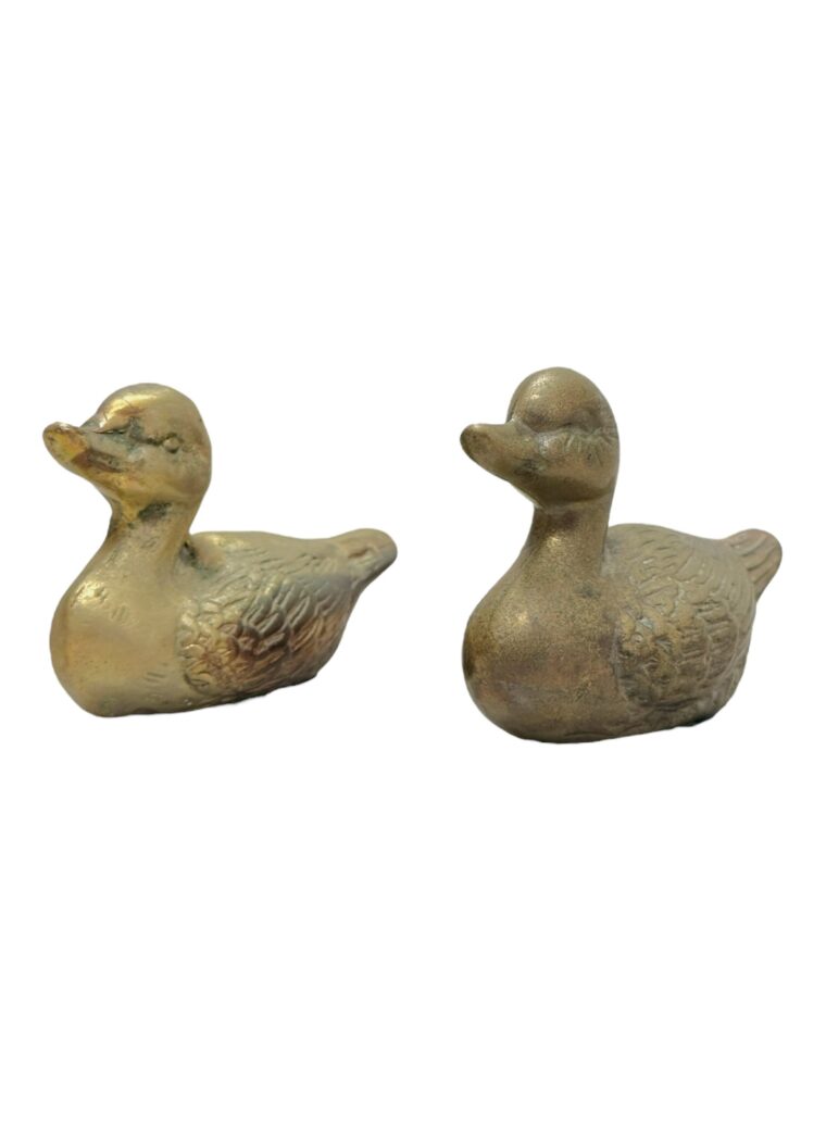 Pair of Petite Vintage Brass Ducks - Image 11